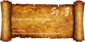 Szurcsik Zoltán névjegykártya