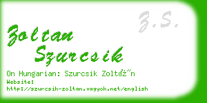 zoltan szurcsik business card